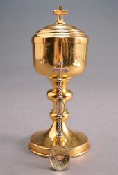 GILT BRASS CHALICE WITH A GILT