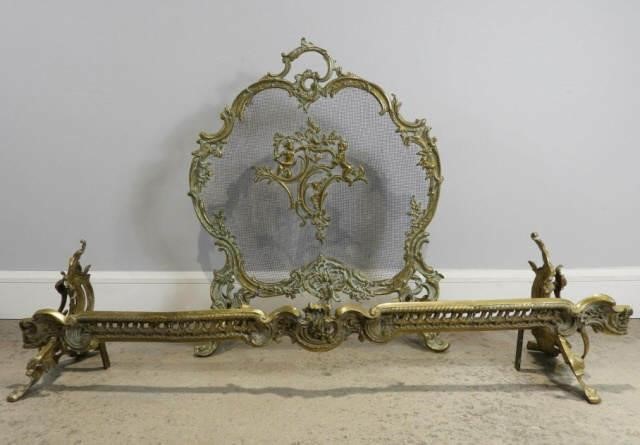 GILT BRASS FIRE SCREEN &