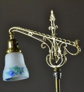 Gilt Brass & Glass Floor LampB
