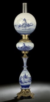 Gilt-Brass-Mounted "Delft" Pot