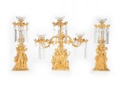 GILT BRASS THREE-PIECE GIRANDO