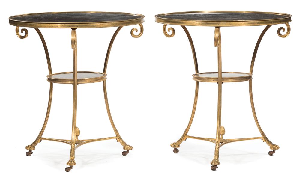GILT BRONZE AND BLACK MABLE