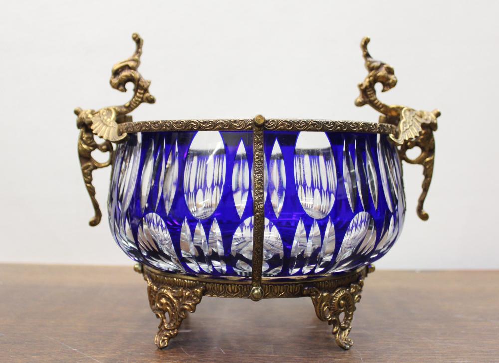GILT BRONZE AND BOHEMIAN GLASS