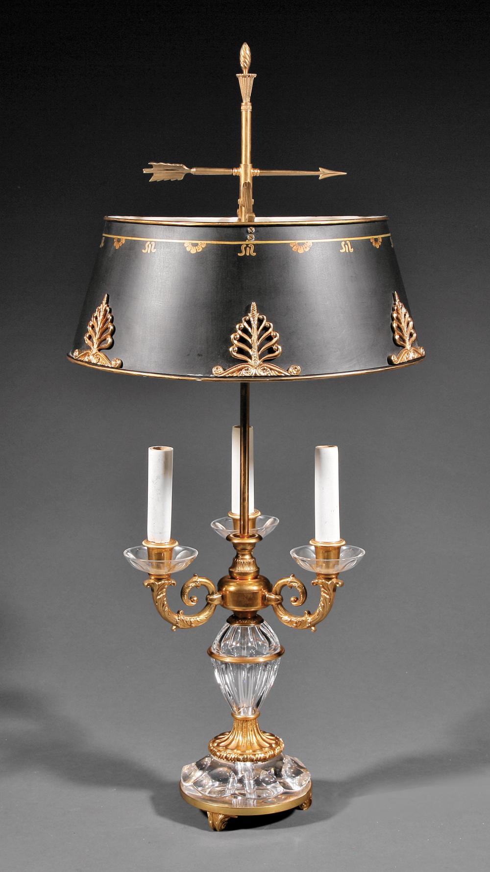 GILT BRONZE AND CRYSTAL