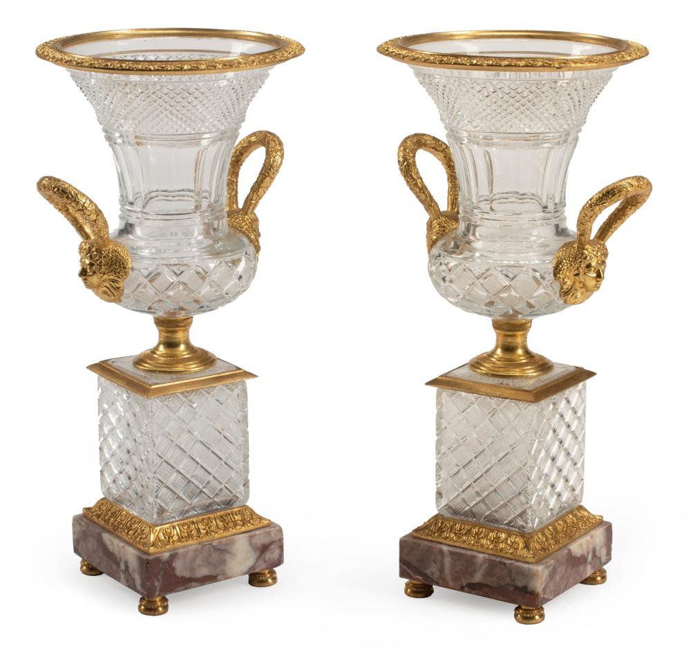 GILT BRONZE AND CUT CRYSTAL
