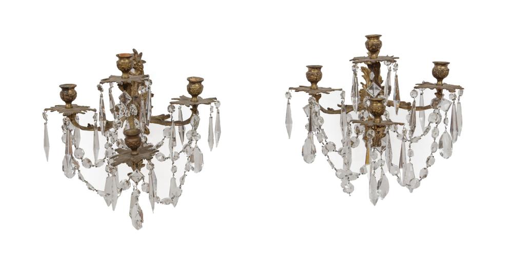 GILT BRONZE AND CUT CRYSTAL
