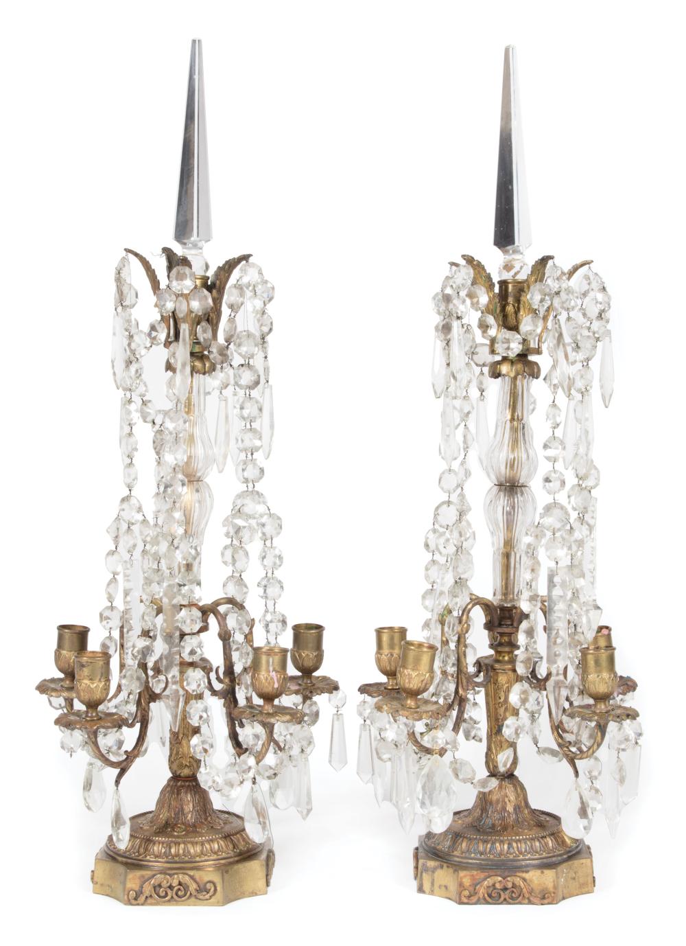 GILT BRONZE AND CUT GLASS
