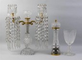 GILT-BRONZE AND CUT GLASS THRE