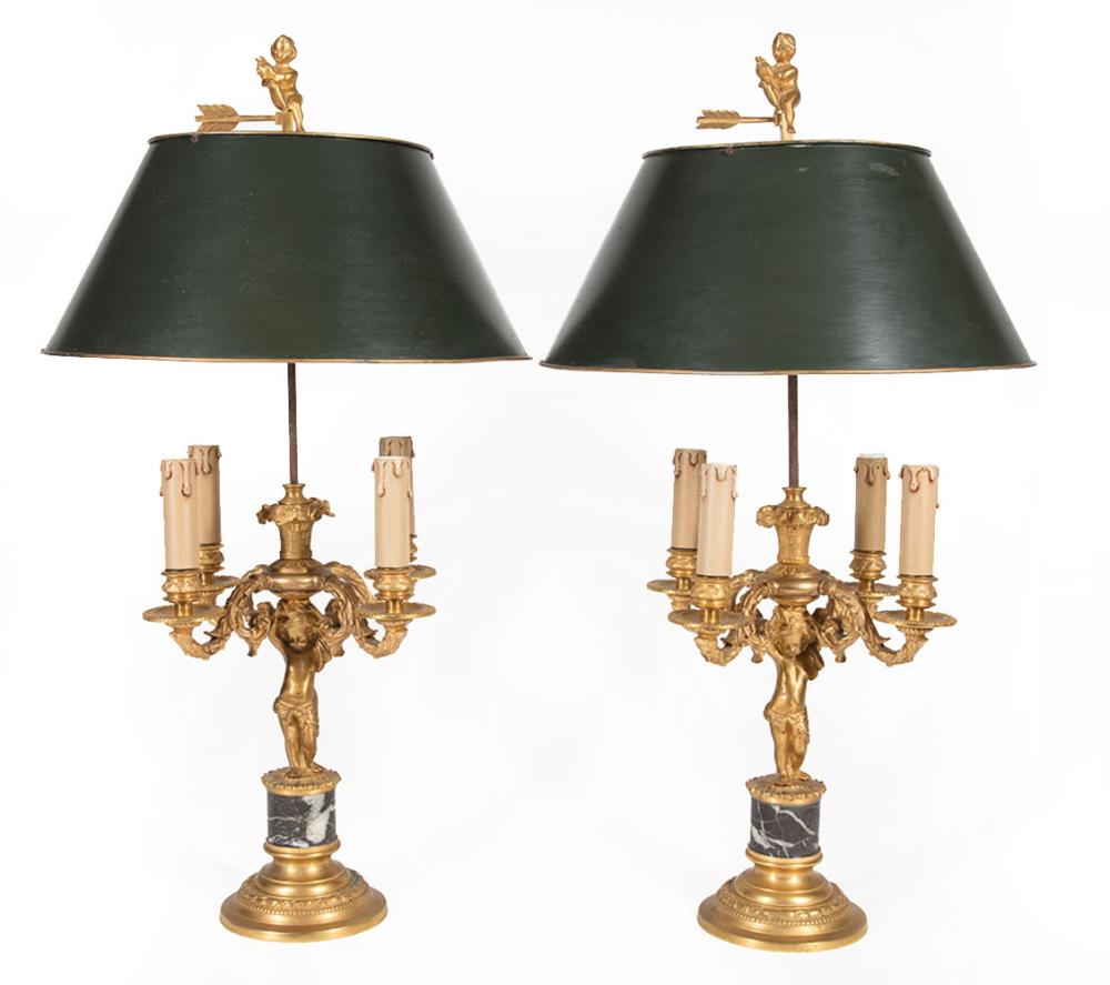 GILT BRONZE AND MARBLE BOUILLOTTE