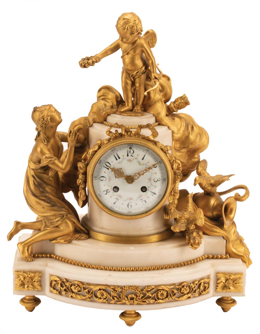 GILT BRONZE AND MARBLE FIGURAL