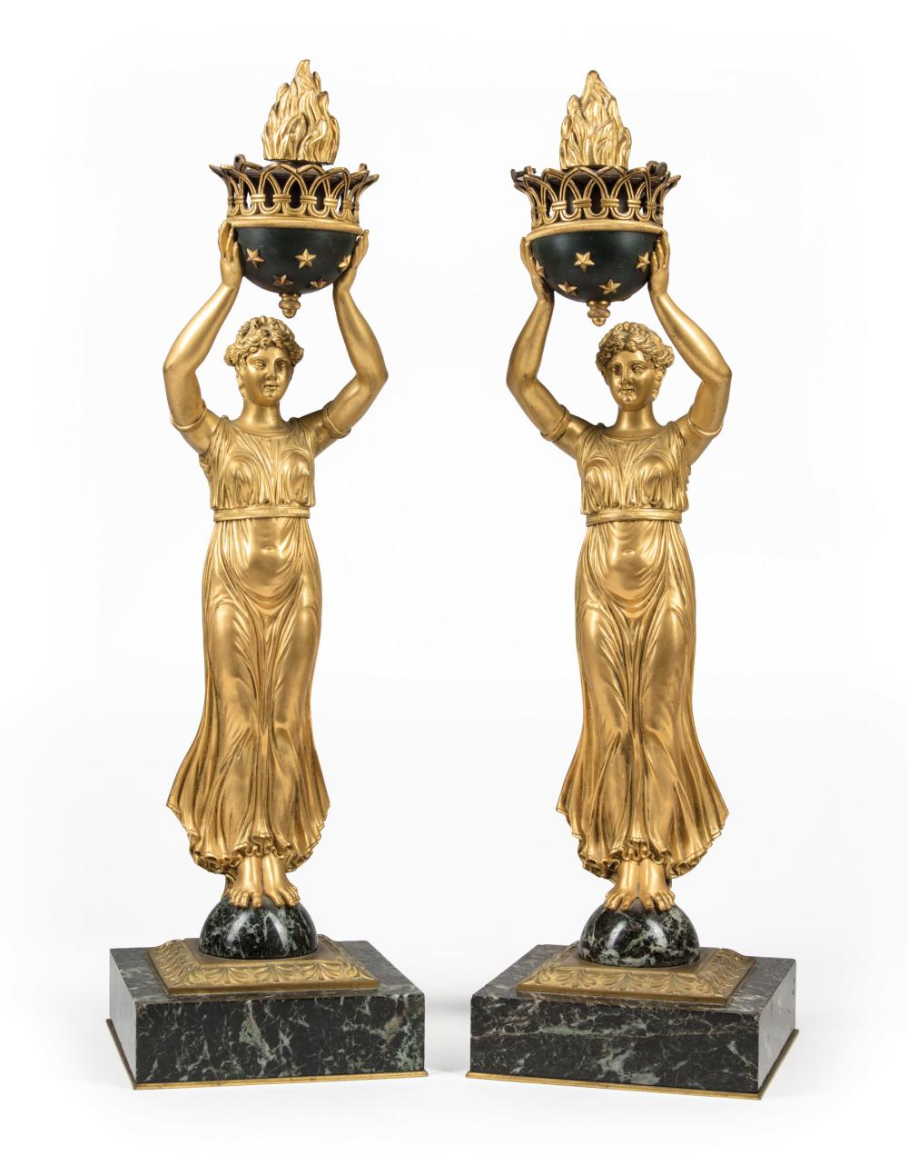 GILT BRONZE AND MARBLE