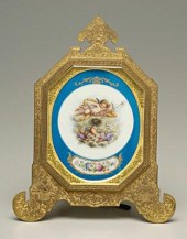 Gilt bronze and porcelain tabl