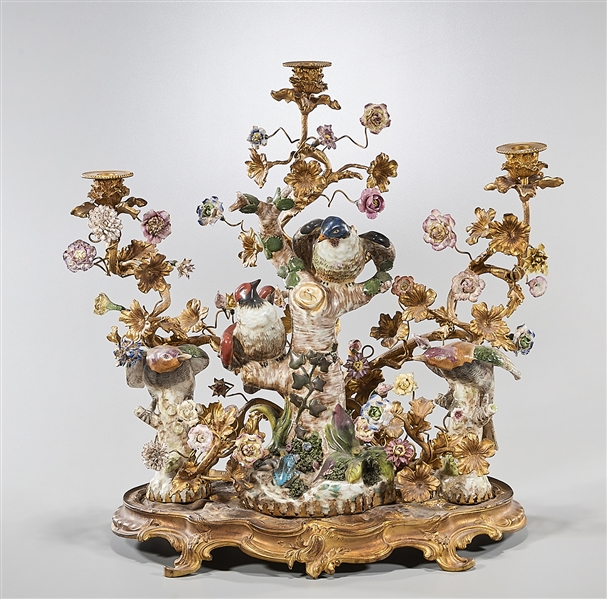 Gilt bronze and porcelain