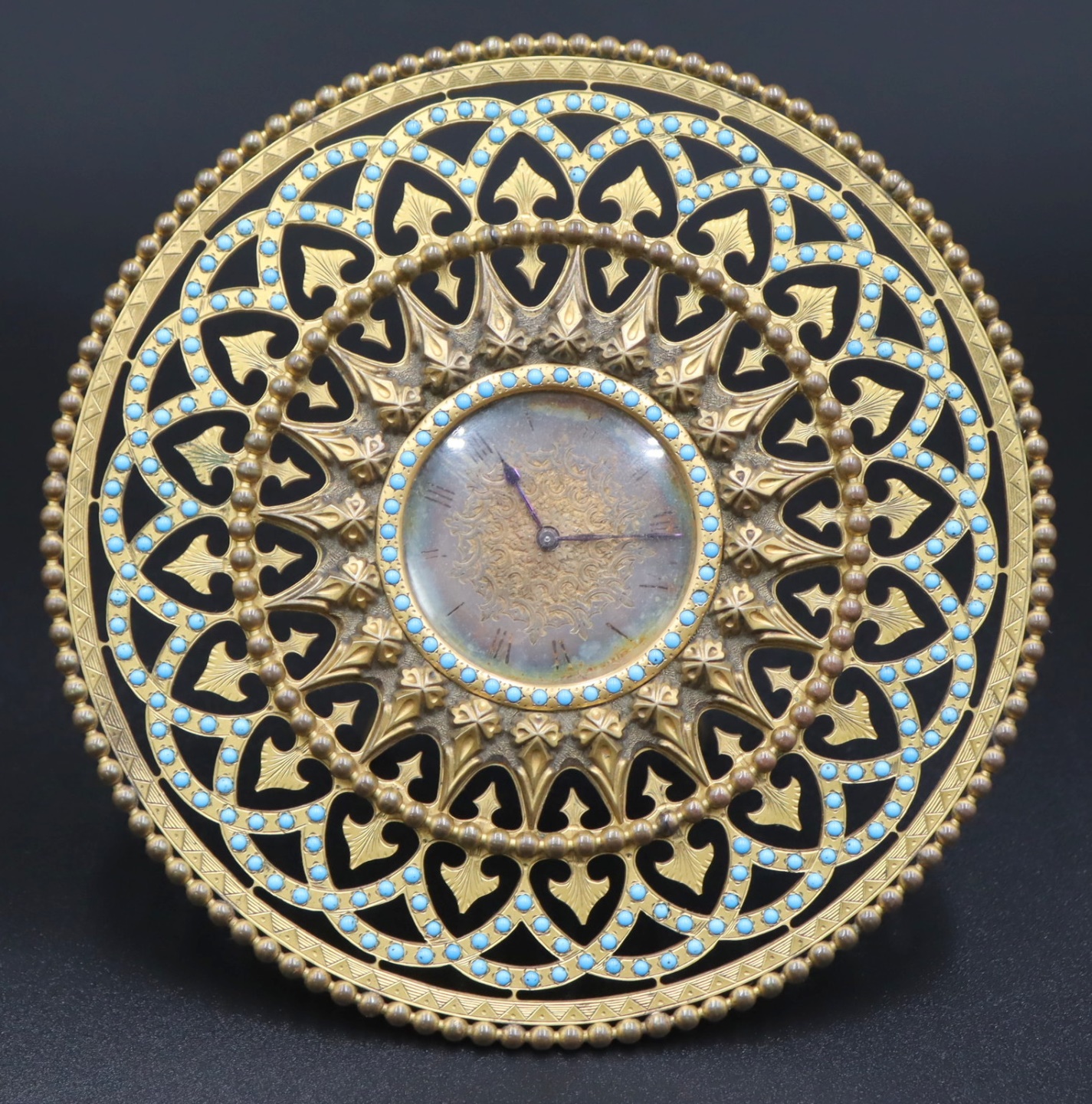 GILT BRONZE AND TURQUOISE BEADED