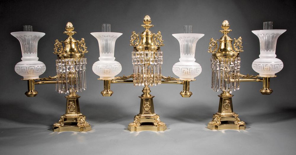 GILT BRONZE ARGAND LAMP