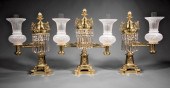 GILT BRONZE ARGAND LAMP GARNIT