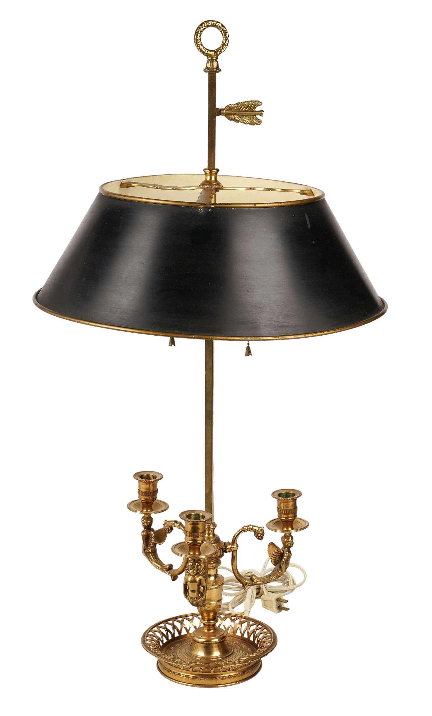 Gilt bronze bouillotte table lamp