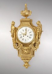 GILT BRONZE CARTEL CLOCK: Gilt