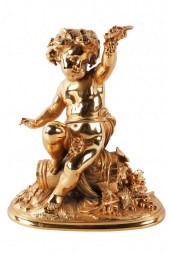 GILT BRONZE CHERUB FIGUREsigne
