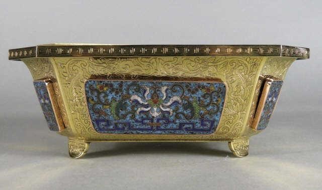 GILT BRONZE & CLOISONNé JARDINIèRE,