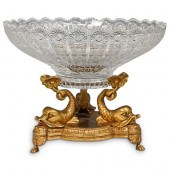 GILT BRONZE & CRYSTAL CENTERPI