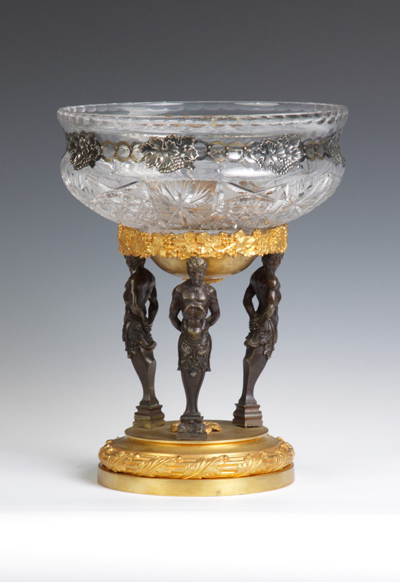 Gilt Bronze & Cut Glass Center Bowl