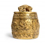 GILT-BRONZE 'DOUBLE DRAGONS' R