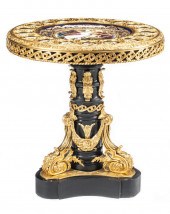GILT BRONZE EBONIZED CENTER TA