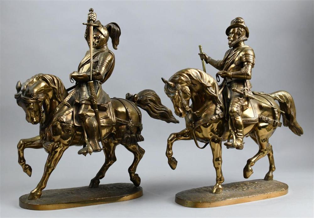 GILT-BRONZE EQUESTRIAN GROUP OF