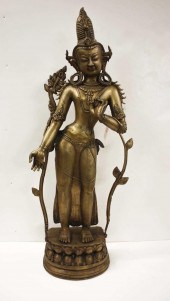 GILT BRONZE FEMALE DEITY OF BU