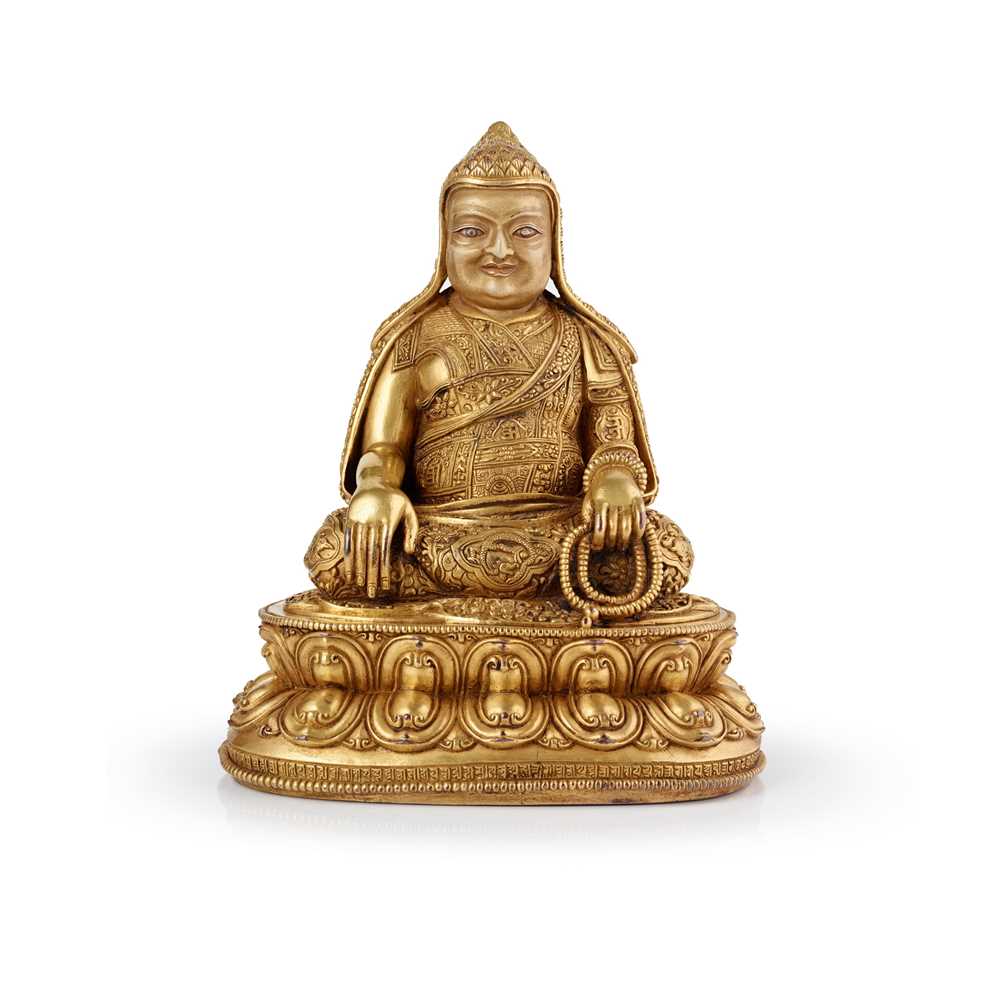 GILT BRONZE FIGURE OF A GELUGPA