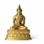 GILT-BRONZE FIGURE OF AMITAYUS