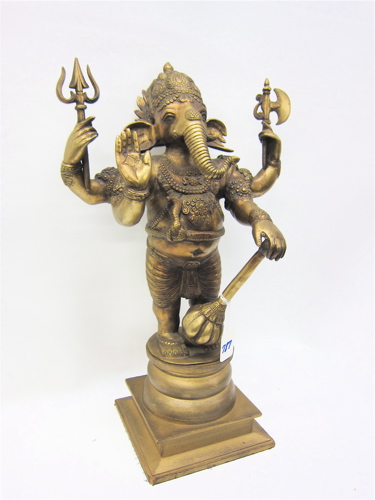 GILT BRONZE FIGURE OF GANESHA ''The