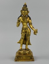 GILT-BRONZE FIGURE OF TARA,QIN