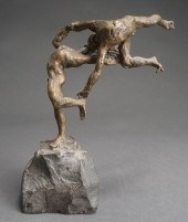 GILT BRONZE FIGURE OF TWO MALE