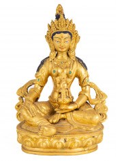 GILT BRONZE FIGURE OF VAJRASAT
