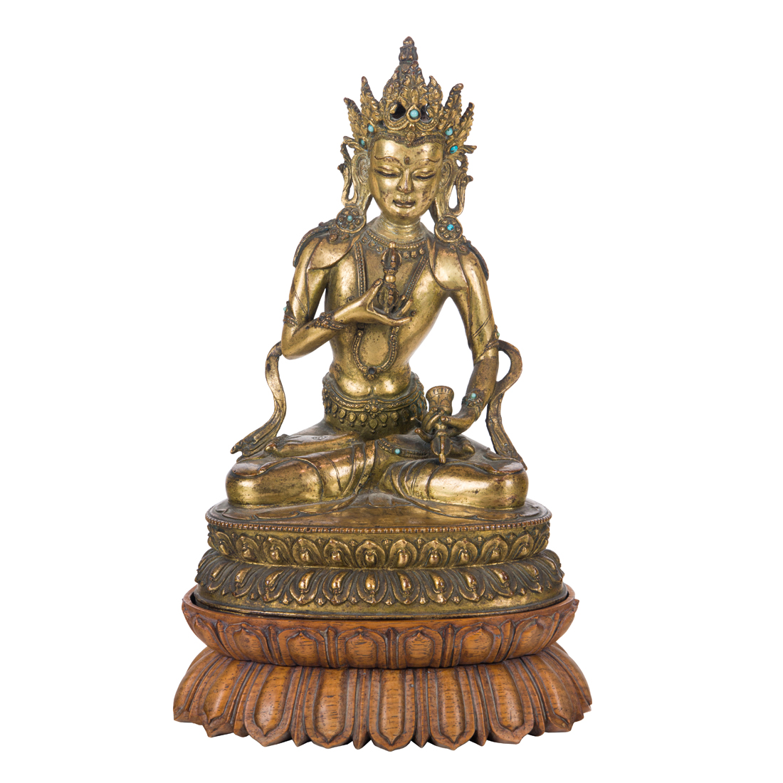 GILT BRONZE FIGURE OF VAJRASATTVA