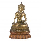 GILT BRONZE FIGURE OF VAJRASAT