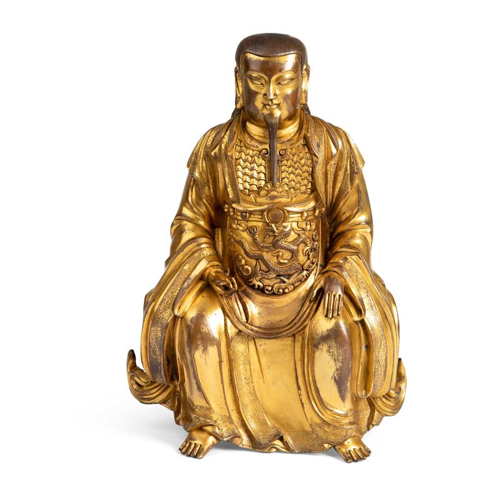 GILT BRONZE FIGURE OF ZHENWU MING