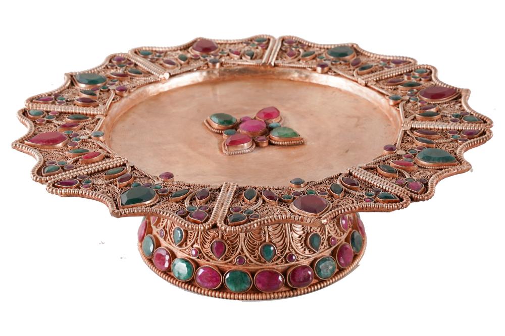 GILT BRONZE & FILIGREE TAZZAinset