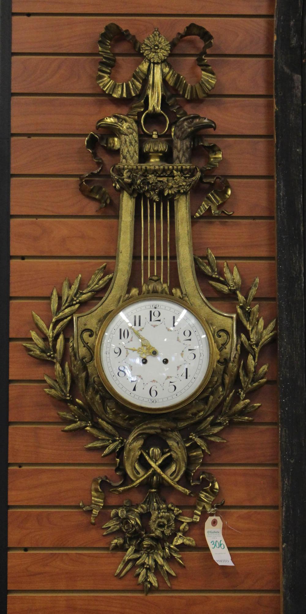 GILT BRONZE LYRE CASE WALL