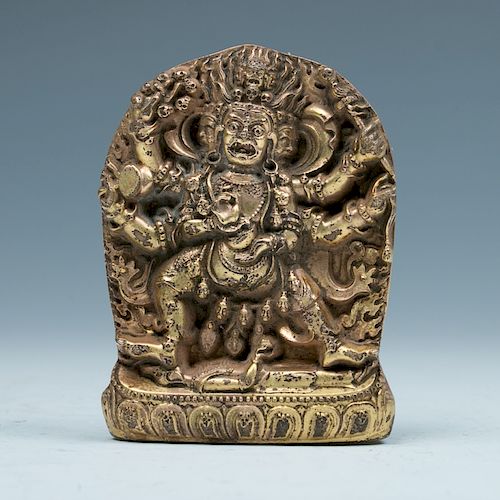 GILT-BRONZE MAHAKALA TSHA TSHA,