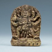 GILT-BRONZE MAHAKALA TSHA TSHA