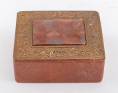 GILT-BRONZE MOUNTED JASPER TAB