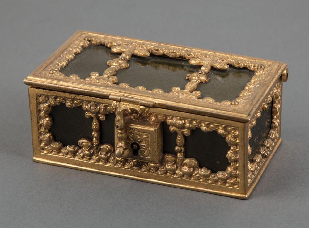GILT BRONZE-MOUNTED LEATHER DRESSER