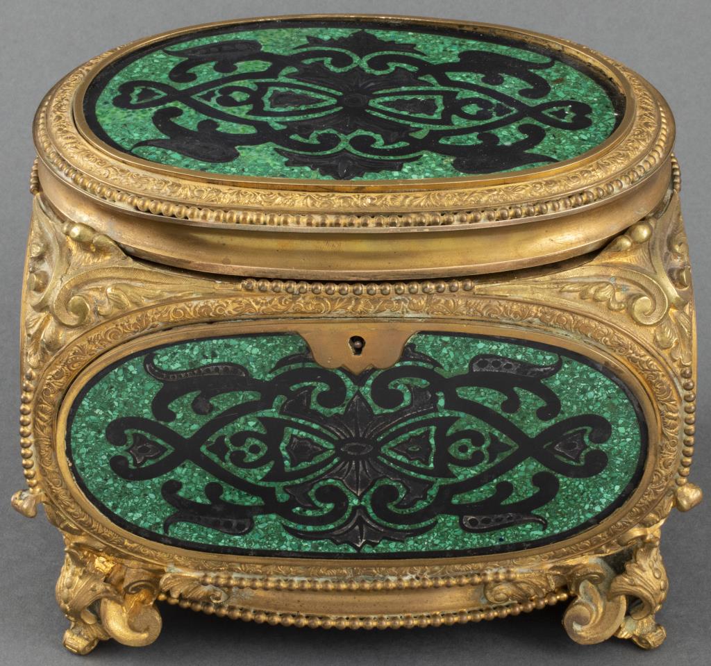 GILT BRONZE MOUNTED MALACHITE