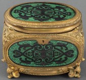 GILT BRONZE MOUNTED MALACHITE