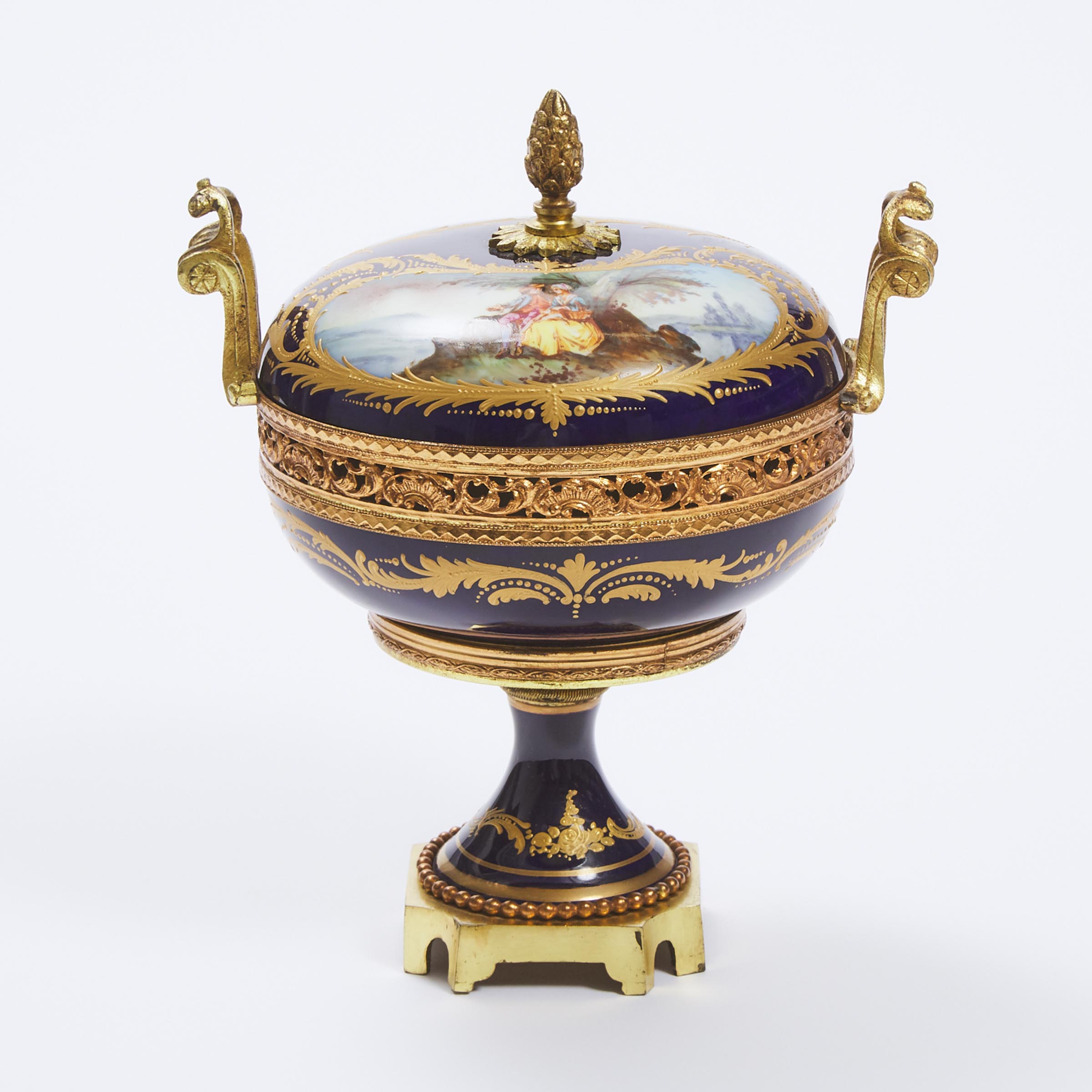 Gilt-Bronze Mounted 'Sèvres' Bleu
