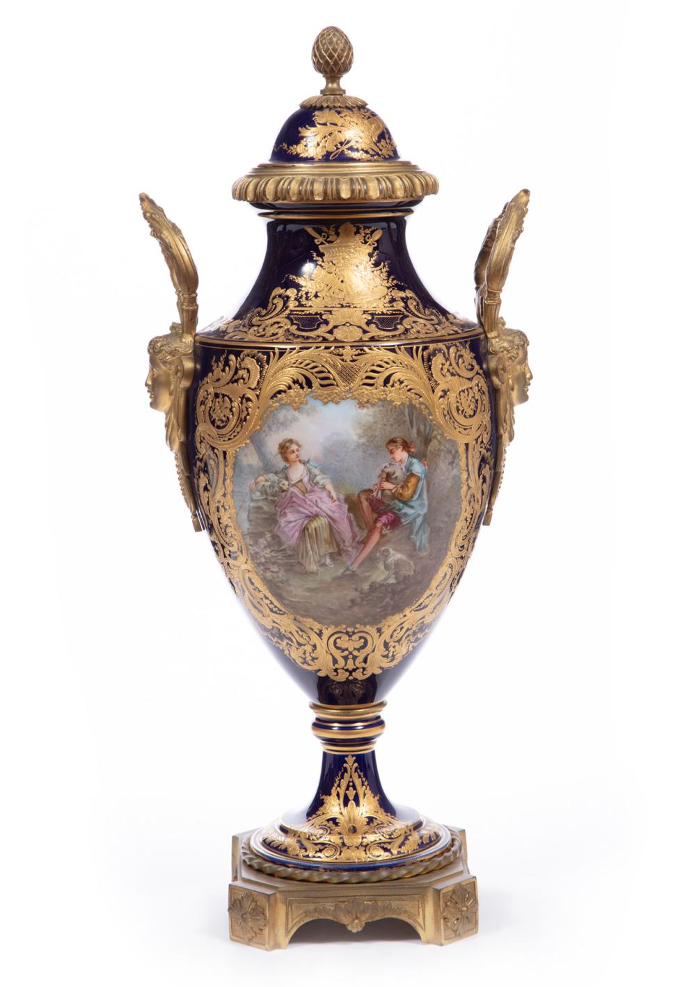 GILT BRONZE-MOUNTED SEVRES-STYLE