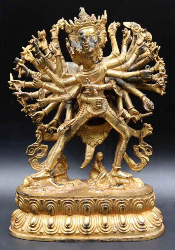 GILT BRONZE OF CHAKRASAMVARA AND